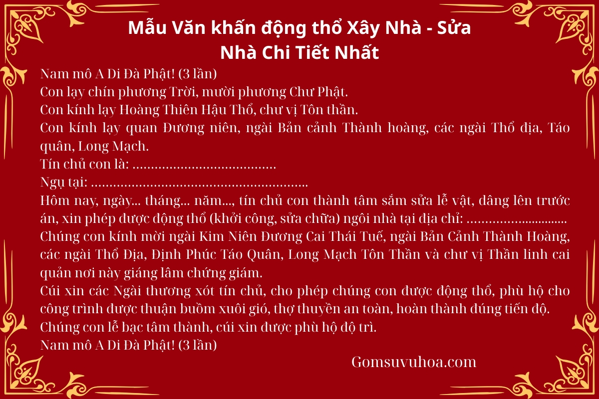 Mau Van khan dong tho