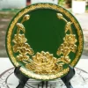 đĩa cảnh sen dát vàng